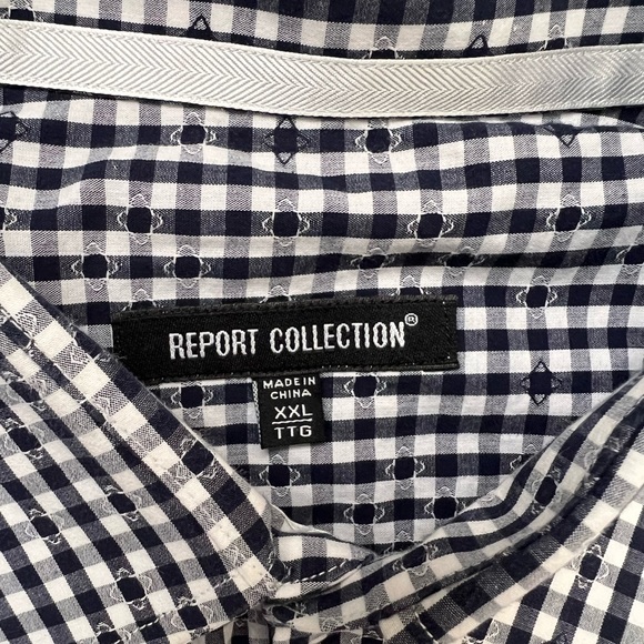 Report Collection Gingham Button-Down Long Sleeves Shirt XXL - Picture 2 of 7